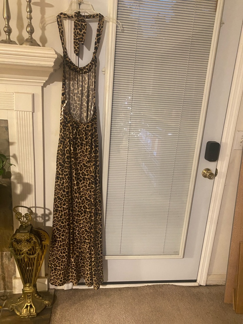 Karen T Design Leopard Print Maxi backless Dress One size $50